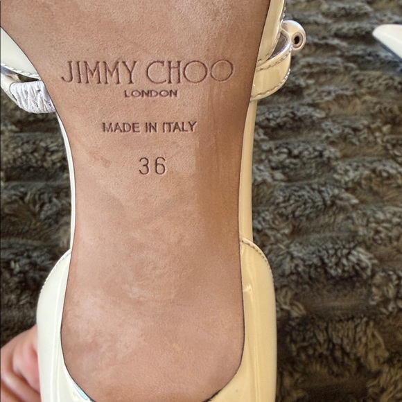 Jimmy Choo Cream Pearl-Adorned Heels - Picture 6 of 6